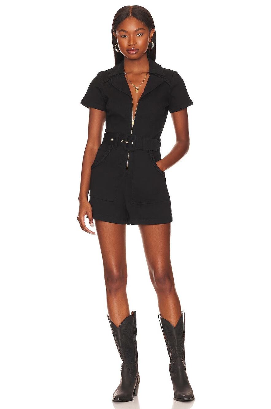 Show Me Your Mumu Outlaw Romper Denim Festival Western Coastal 100% Cotton S